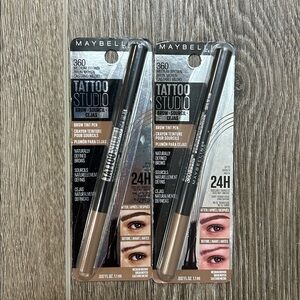 2X Maybelline Tattoo Studio Brow Pencil #360 medium brown ( FIRM PRICE )